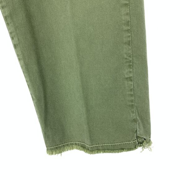 NILI LOTAN Montauk Cropped Cotton-blend Twill Slim-leg Pants Sz 4 Green Raw Hem - Picture 4 of 6